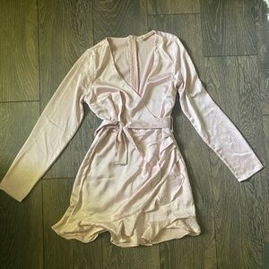 Pink ruffle romper dress